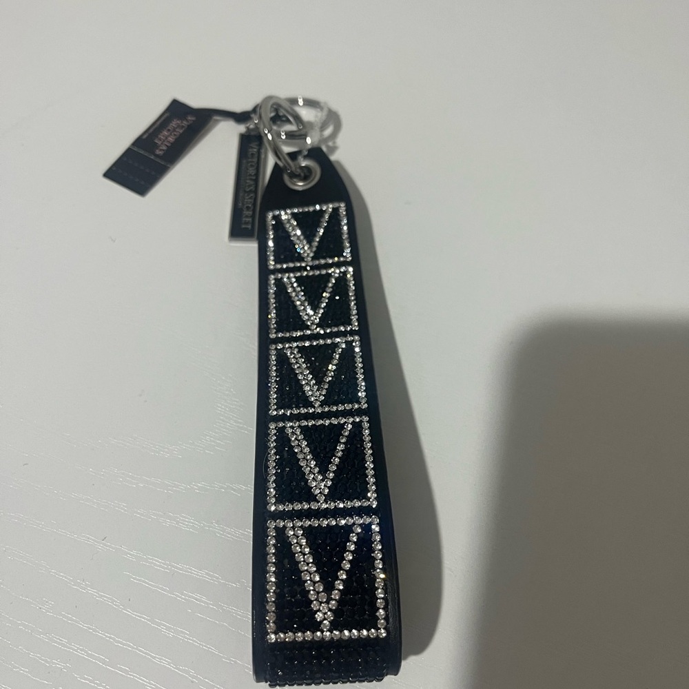 VS Black Lily Bond Street London Bling Rhinestone Wristlet Strap/Keychain